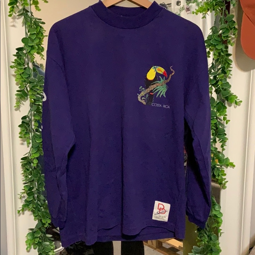 Purple Costa Rica mock neck long sleeve